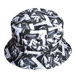 DOPE Black & White Graphic Bucket Hat - Men’s Accessory